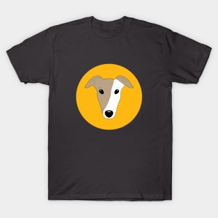 Tan and white greyhound face T-Shirt